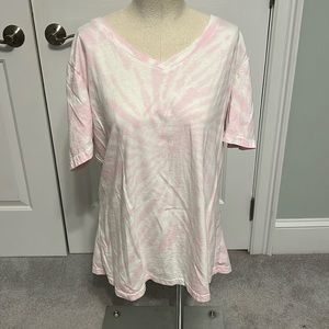 Short sleeve white & soft pink tye dye tshirt